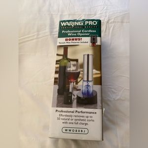 NEW IN BOX - Waring Pro Professional Quality Cordless Wine Opener